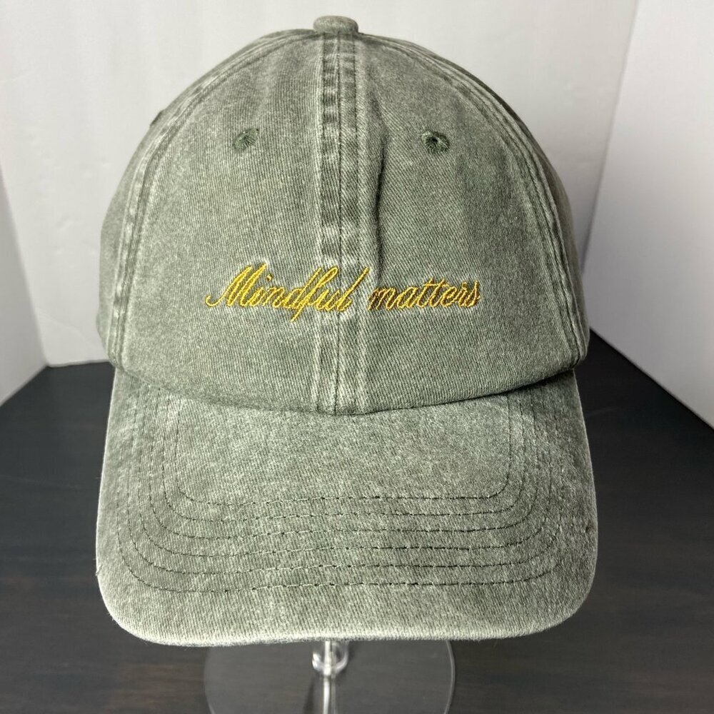 Mindful Matters Green Washed Embroidered Dad Hat – Adjustable – NWT